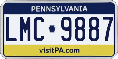 PA license plate LMC9887