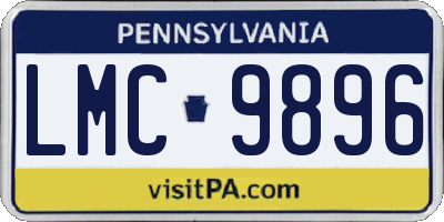 PA license plate LMC9896