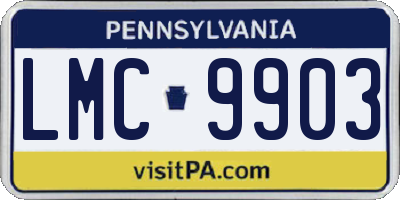 PA license plate LMC9903