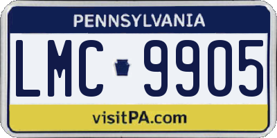 PA license plate LMC9905