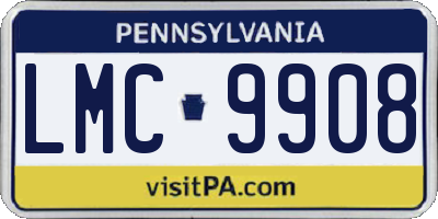 PA license plate LMC9908
