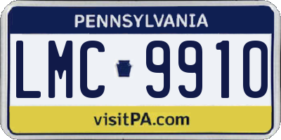 PA license plate LMC9910