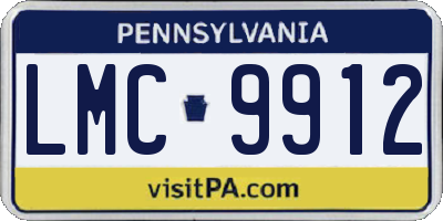 PA license plate LMC9912