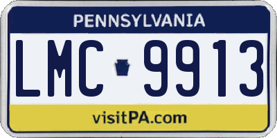PA license plate LMC9913