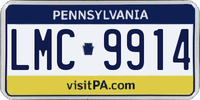 PA license plate LMC9914