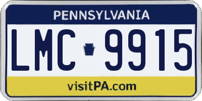 PA license plate LMC9915