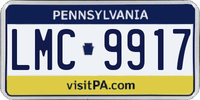 PA license plate LMC9917