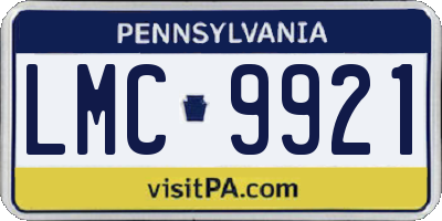 PA license plate LMC9921