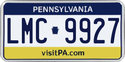 PA license plate LMC9927