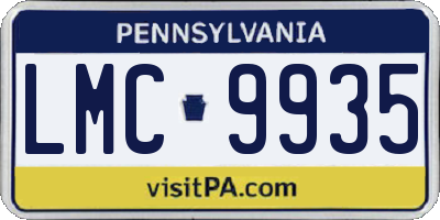 PA license plate LMC9935
