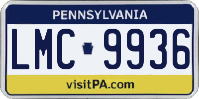 PA license plate LMC9936