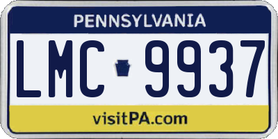 PA license plate LMC9937