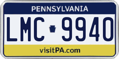 PA license plate LMC9940