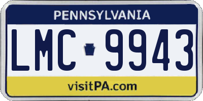 PA license plate LMC9943