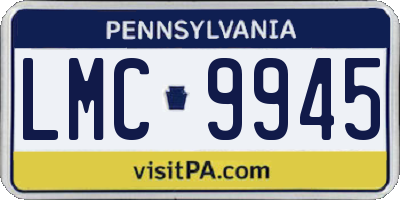 PA license plate LMC9945
