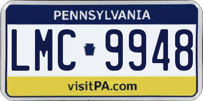 PA license plate LMC9948