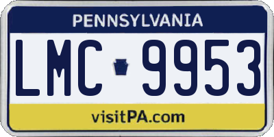 PA license plate LMC9953