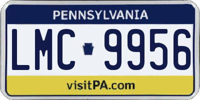 PA license plate LMC9956