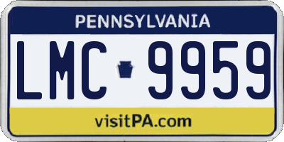 PA license plate LMC9959