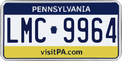 PA license plate LMC9964