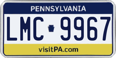PA license plate LMC9967