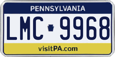 PA license plate LMC9968