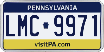 PA license plate LMC9971