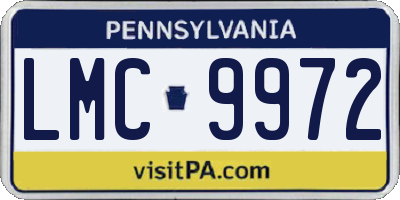 PA license plate LMC9972