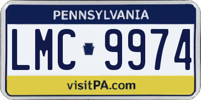 PA license plate LMC9974