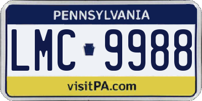 PA license plate LMC9988