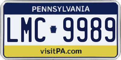 PA license plate LMC9989
