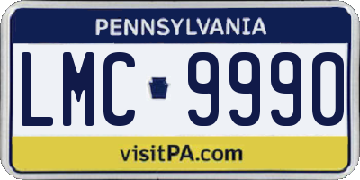 PA license plate LMC9990