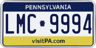 PA license plate LMC9994