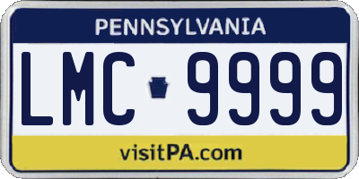 PA license plate LMC9999