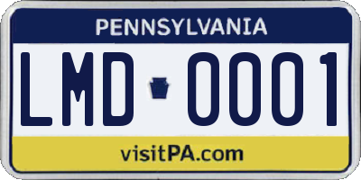 PA license plate LMD0001