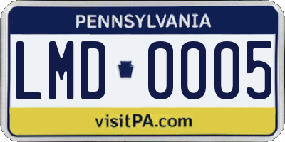 PA license plate LMD0005