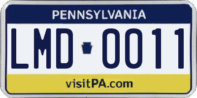 PA license plate LMD0011