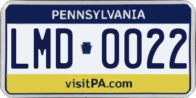 PA license plate LMD0022