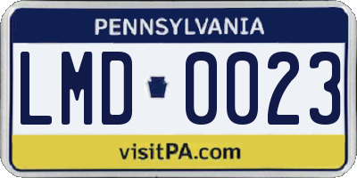 PA license plate LMD0023