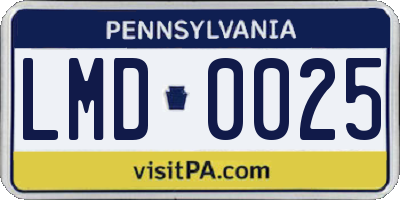 PA license plate LMD0025