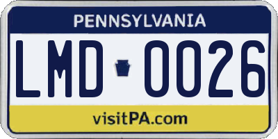 PA license plate LMD0026