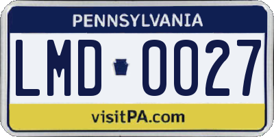 PA license plate LMD0027