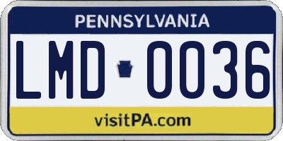 PA license plate LMD0036