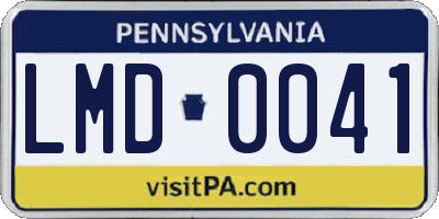 PA license plate LMD0041