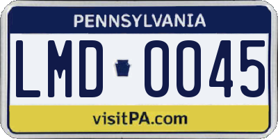 PA license plate LMD0045