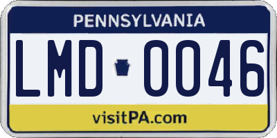 PA license plate LMD0046