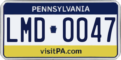 PA license plate LMD0047
