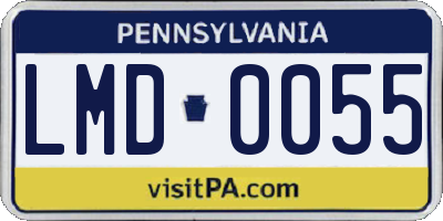 PA license plate LMD0055