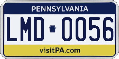 PA license plate LMD0056