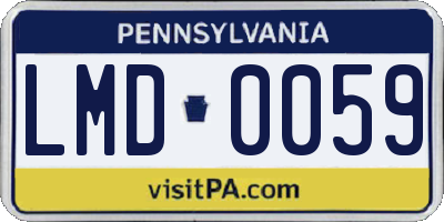 PA license plate LMD0059
